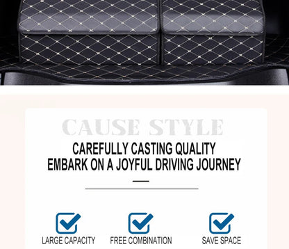 Car Trunk Organizer – Large Capacity Folding Auto Storage Box With PU Leather - ZOOMNSTORE