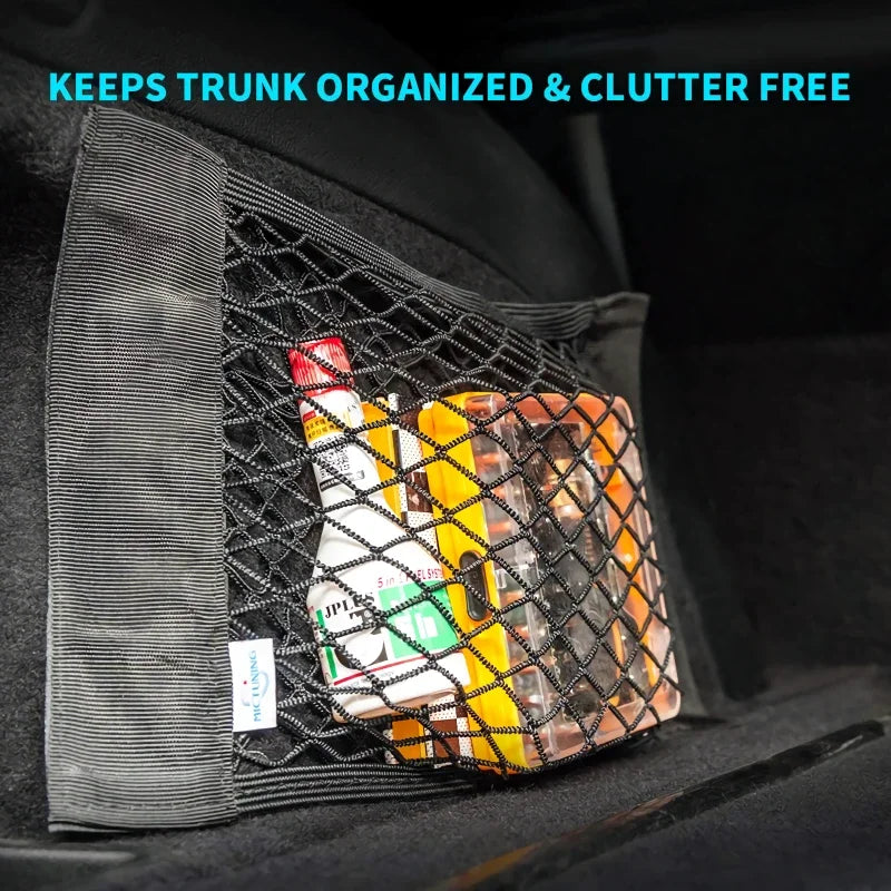 Car Trunk Organizer Net - Universal Elastic Storage Bag for Rear Seat & Cargo - ZOOMNSTORE