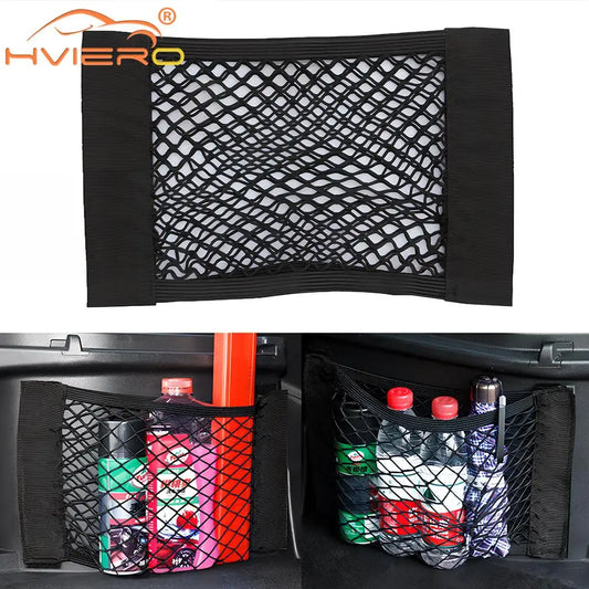Car Trunk Organizer - Universal Elastic Mesh Storage Bag | Foldable Auto Accessories - ZOOMNSTORE