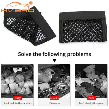 Car Trunk Organizer - Universal Elastic Mesh Storage Bag | Foldable Auto Accessories - ZOOMNSTORE