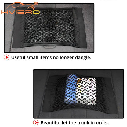Car Trunk Organizer - Universal Elastic Mesh Storage Bag | Foldable Auto Accessories - ZOOMNSTORE