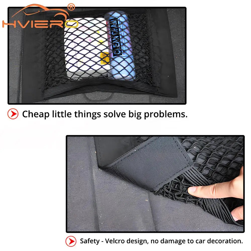 Car Trunk Organizer - Universal Elastic Mesh Storage Bag | Foldable Auto Accessories - ZOOMNSTORE