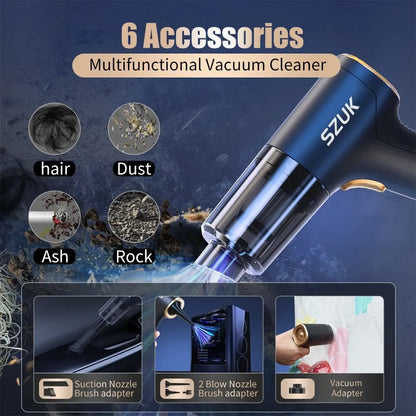 Car Vacuum Cleaner - Handheld Wireless Portable Duster with Powerful Suction - ZOOMNSTORE