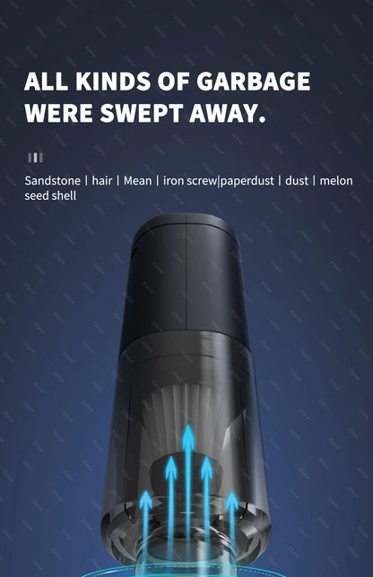 Car Vacuum Cleaner - Handheld Wireless Portable Duster with Powerful Suction - ZOOMNSTORE