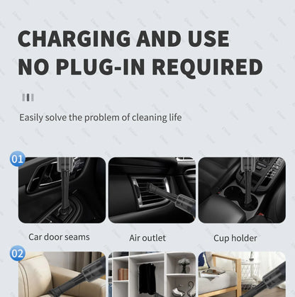 Car Vacuum Cleaner - Handheld Wireless Portable Duster with Powerful Suction - ZOOMNSTORE