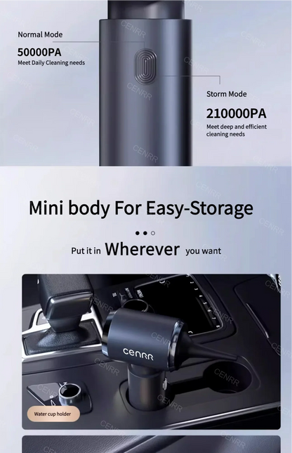 Car Vacuum Cleaner - Wireless Cordless Portable Vehicle Vacuum With HEPA Filter - ZOOMNSTORE