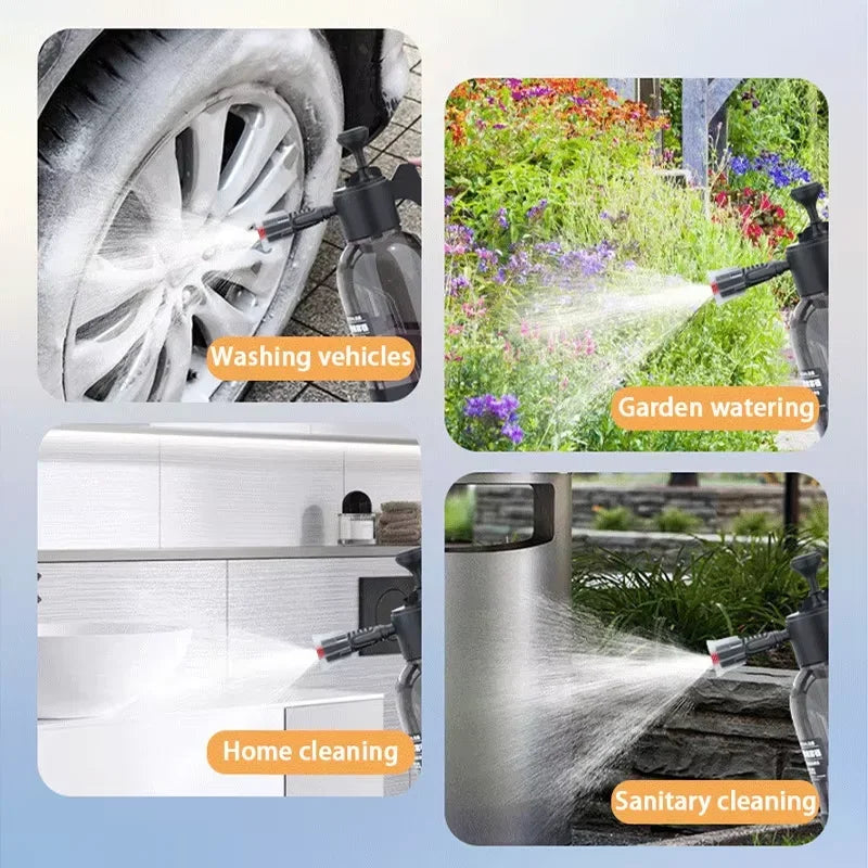 Car Wash Watering Can – Hand Pressed Foam Sprayer 2L Portable Spray Bottle - ZOOMNSTORE