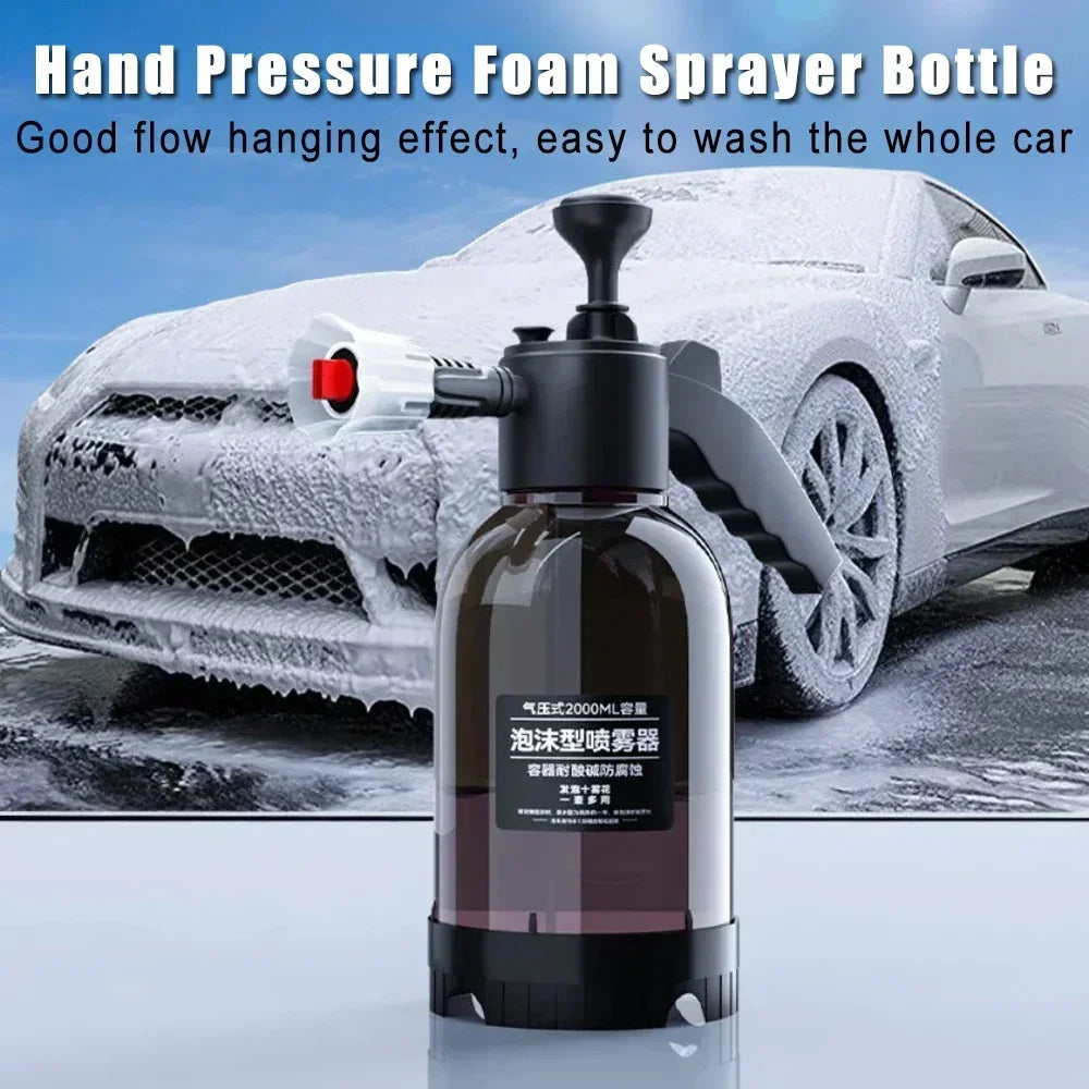 Car Wash Watering Can – Hand Pressed Foam Sprayer 2L Portable Spray Bottle - ZOOMNSTORE