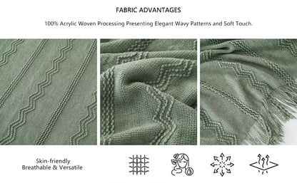 Caramel Knit Throw Blanket - Lightweight Plaid Blanket for Couch and Bed - ZOOMNSTORE