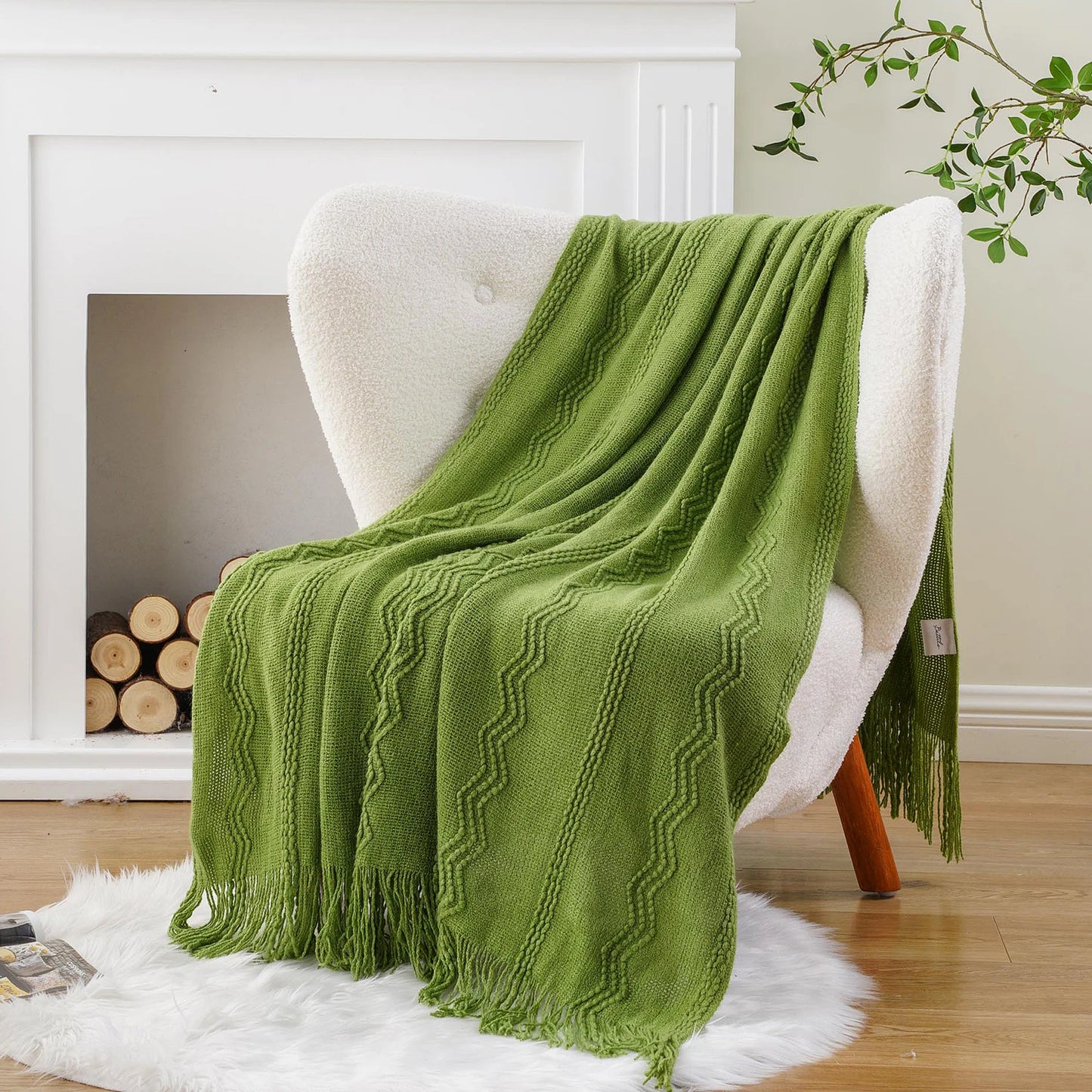 Caramel Knit Throw Blanket - Lightweight Plaid Blanket for Couch and Bed - ZOOMNSTORE