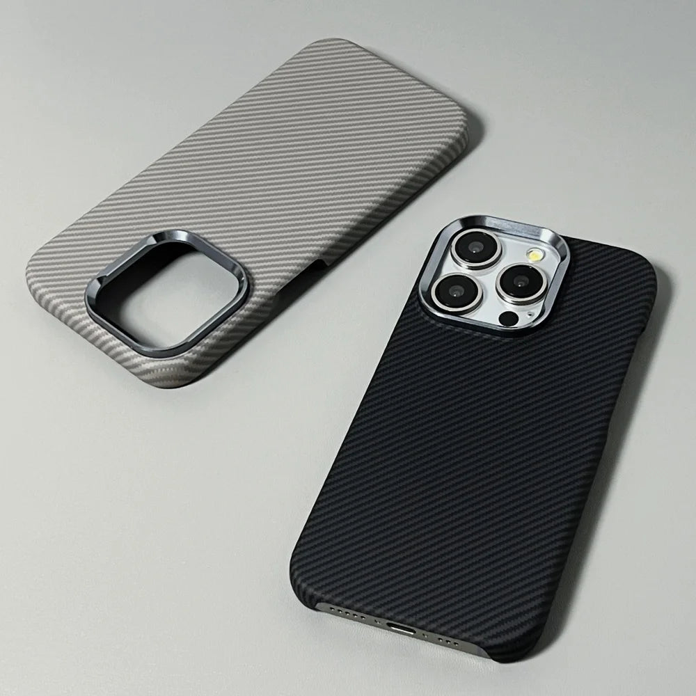 Carbon Fiber Phone Case | Ultra Thin iPhone Shockproof Case With Metal Lens Ring - ZOOMNSTORE