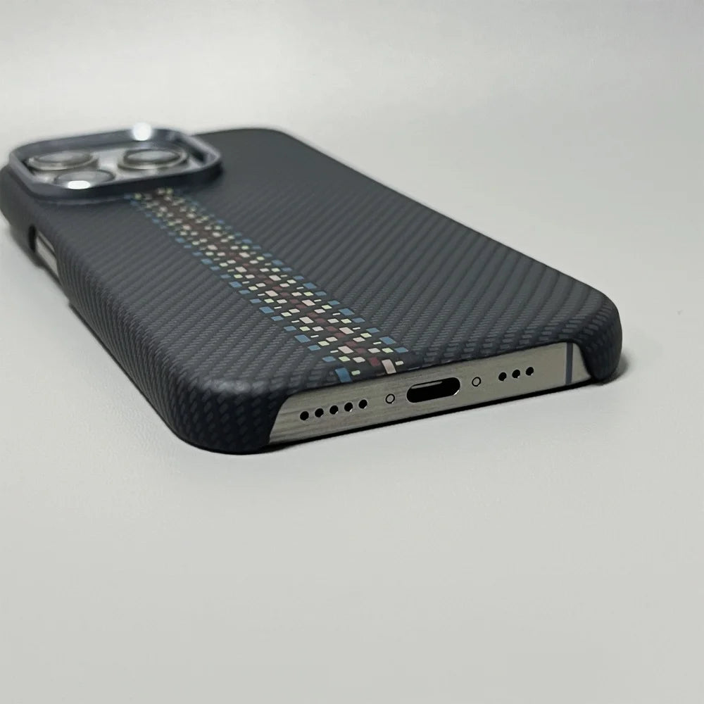 Carbon Fiber Phone Case | Ultra Thin iPhone Shockproof Case With Metal Lens Ring - ZOOMNSTORE