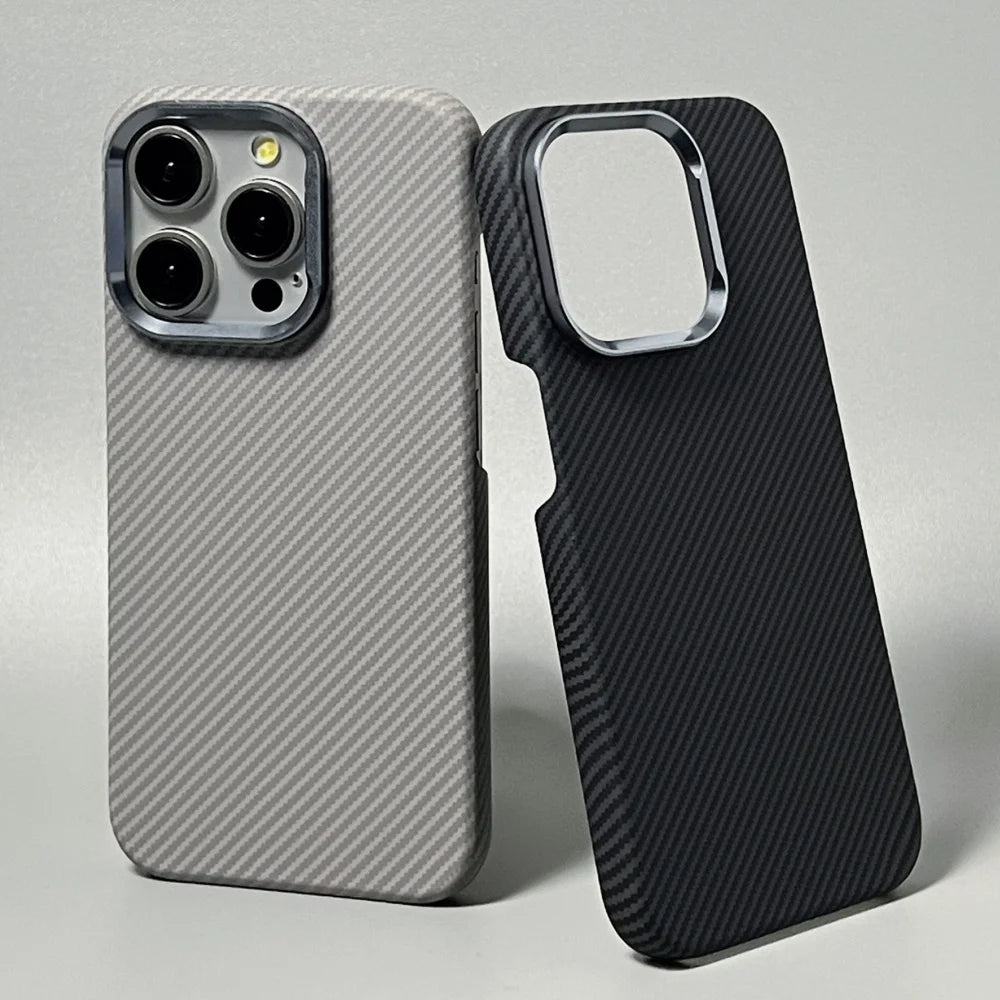 Carbon Fiber Phone Case | Ultra Thin iPhone Shockproof Case With Metal Lens Ring - ZOOMNSTORE