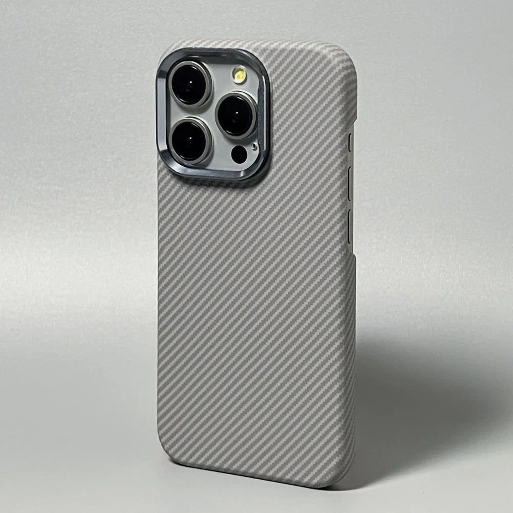 Carbon Fiber Phone Case | Ultra Thin iPhone Shockproof Case With Metal Lens Ring - ZOOMNSTORE