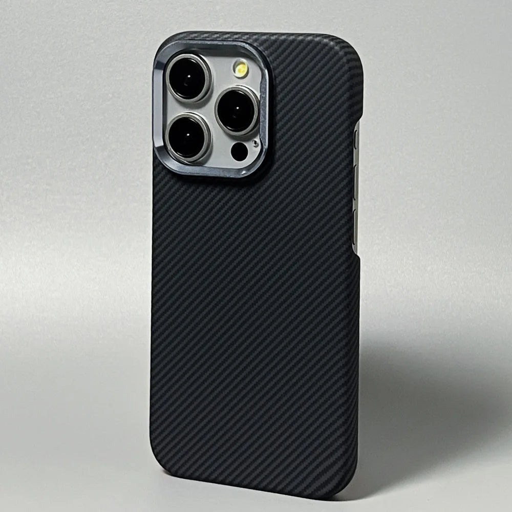 Carbon Fiber Phone Case | Ultra Thin iPhone Shockproof Case With Metal Lens Ring - ZOOMNSTORE