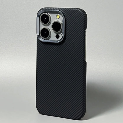 Carbon Fiber Phone Case | Ultra Thin iPhone Shockproof Case With Metal Lens Ring - ZOOMNSTORE