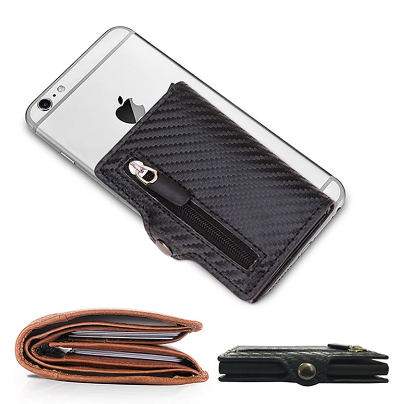 Carbon Fiber RFID Blocking Leather Wallet - Mens Credit Card Holder Case - ZOOMNSTORE