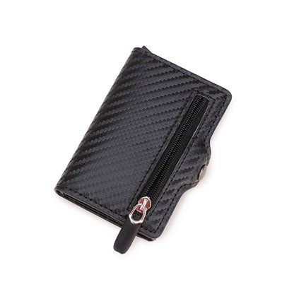 Carbon Fiber RFID Blocking Leather Wallet - Mens Credit Card Holder Case - ZOOMNSTORE