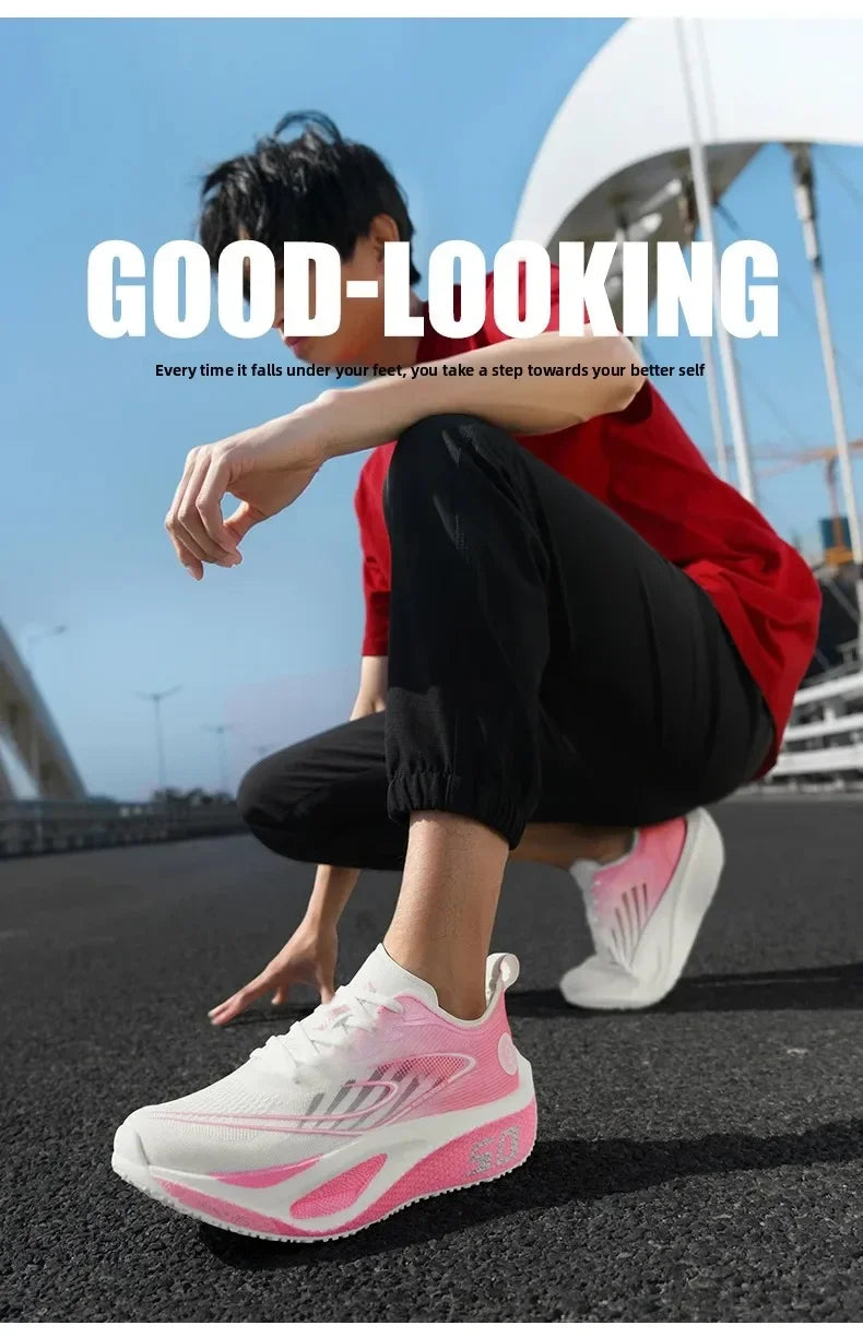 Carbon Plate Running Shoes – Lightweight Breathable Marathon Racing Sneakers - ZOOMNSTORE