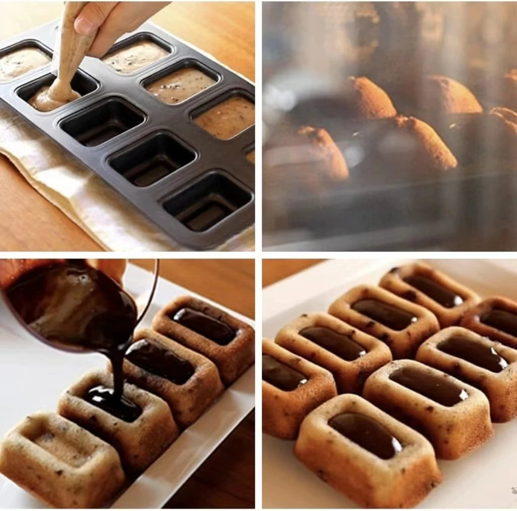 Carbon Steel Baking Pan – 8 Cavity Madeleine Cake Mold with Non-Stick Coating - ZOOMNSTORE