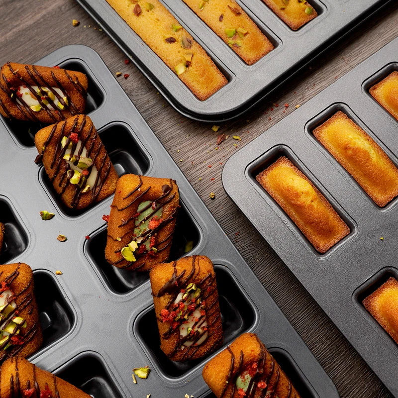 Carbon Steel Baking Pan – 8 Cavity Madeleine Cake Mold with Non-Stick Coating - ZOOMNSTORE