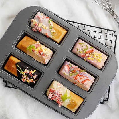 Carbon Steel Baking Pan – 8 Cavity Madeleine Cake Mold with Non-Stick Coating - ZOOMNSTORE