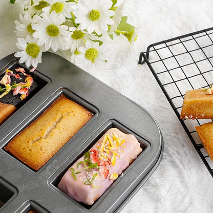 Carbon Steel Baking Pan – 8 Cavity Madeleine Cake Mold with Non-Stick Coating - ZOOMNSTORE