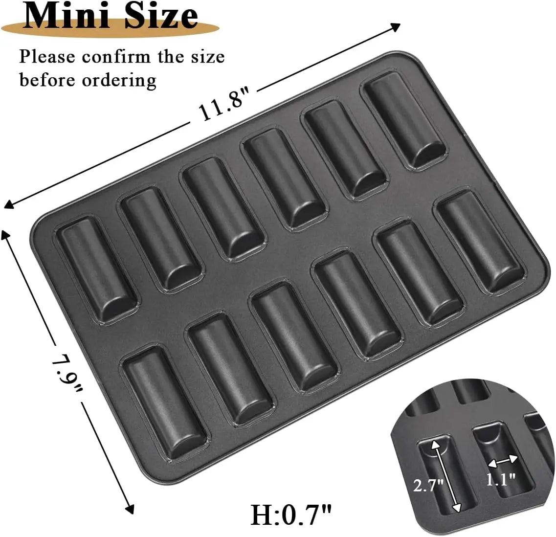 Carbon Steel Baking Pan – 8 Cavity Madeleine Cake Mold with Non-Stick Coating - ZOOMNSTORE