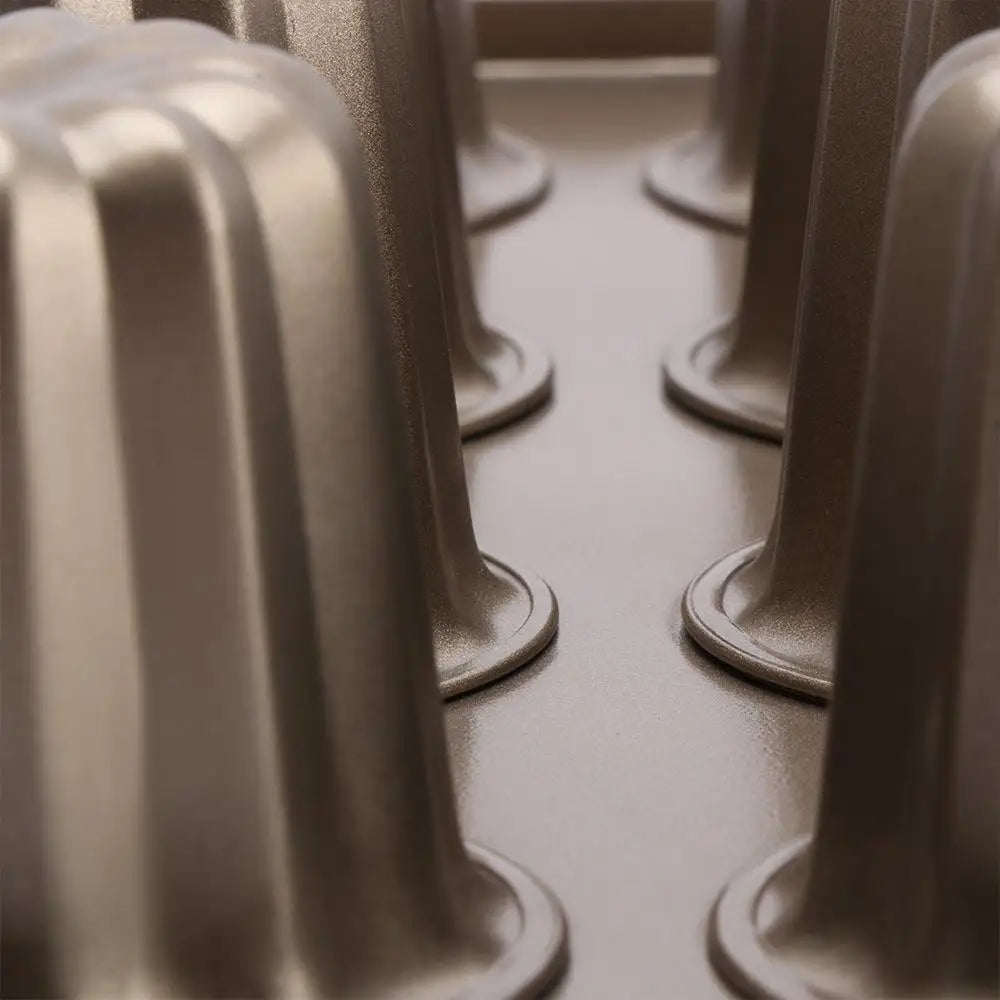 Carbon Steel Cake Pan - 12 Cavity French Canele Mold Non-Stick Muffin Bakeware - ZOOMNSTORE