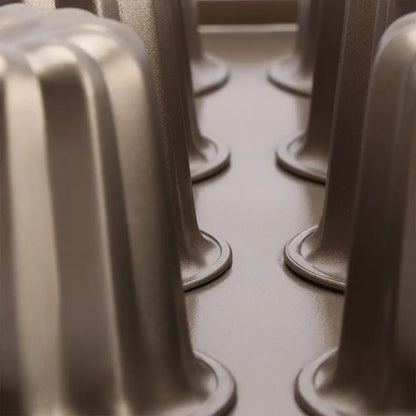 Carbon Steel Cake Pan - 12 Cavity French Canele Mold Non-Stick Muffin Bakeware - ZOOMNSTORE