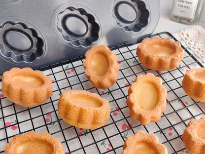 Carbon Steel Cake Pan - 6 Cavity Flower Muffin Mold Non Stick Durable Baking Tray - ZOOMNSTORE