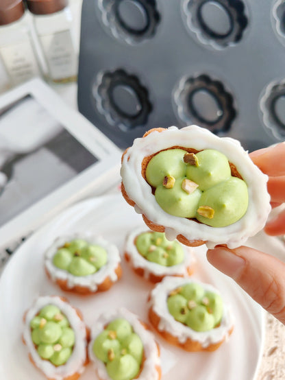 Carbon Steel Cake Pan - 6 Cavity Flower Muffin Mold Non Stick Durable Baking Tray - ZOOMNSTORE