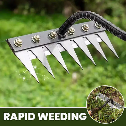Carbon Steel Garden Hand Rake - 5678 Teeth Weeding Scarifier Tool - ZOOMNSTORE