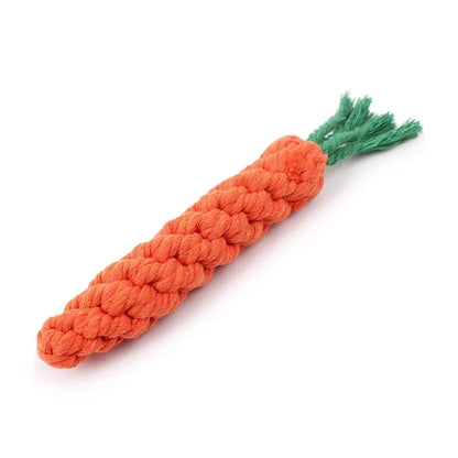 Durable Carrot Dog Chew Rope - Safe Braided Toy for Puppy Teeth Cleaning - ZOOMNSTORE