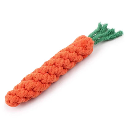 Durable Carrot Dog Chew Rope - Safe Braided Toy for Puppy Teeth Cleaning - ZOOMNSTORE