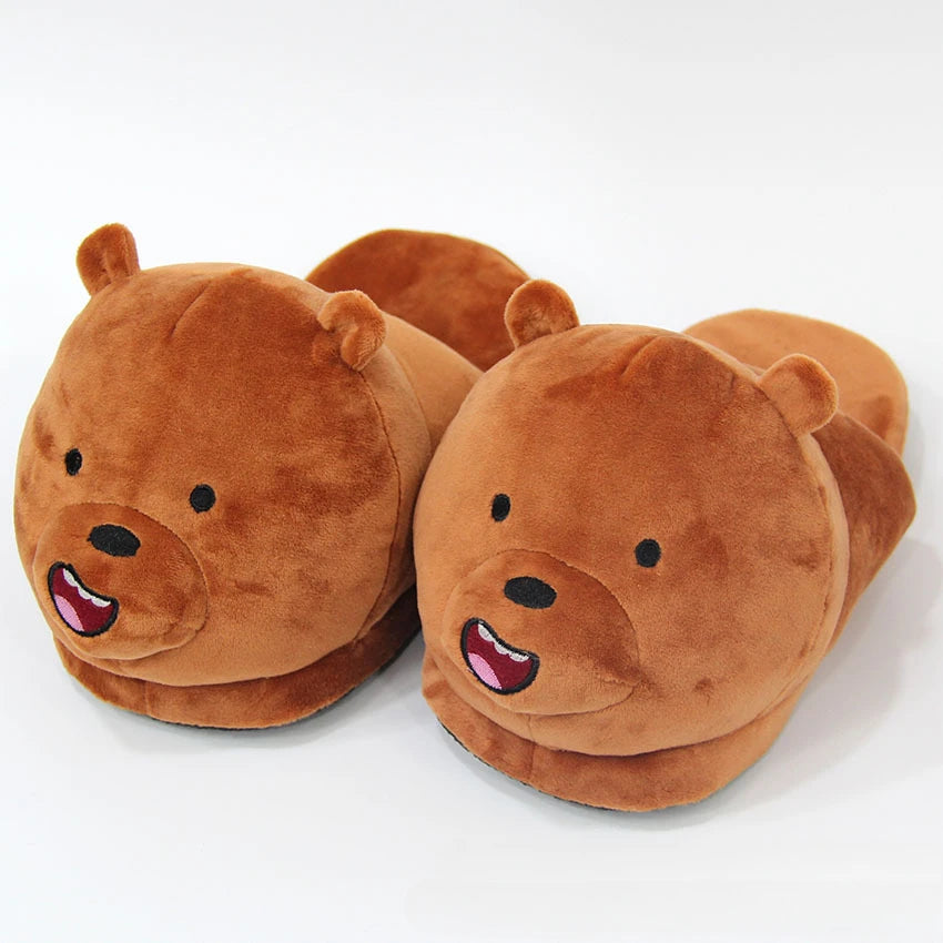 Cartoon Cat Slippers - Plush Winter Slides for Men and Women - ZOOMNSTORE