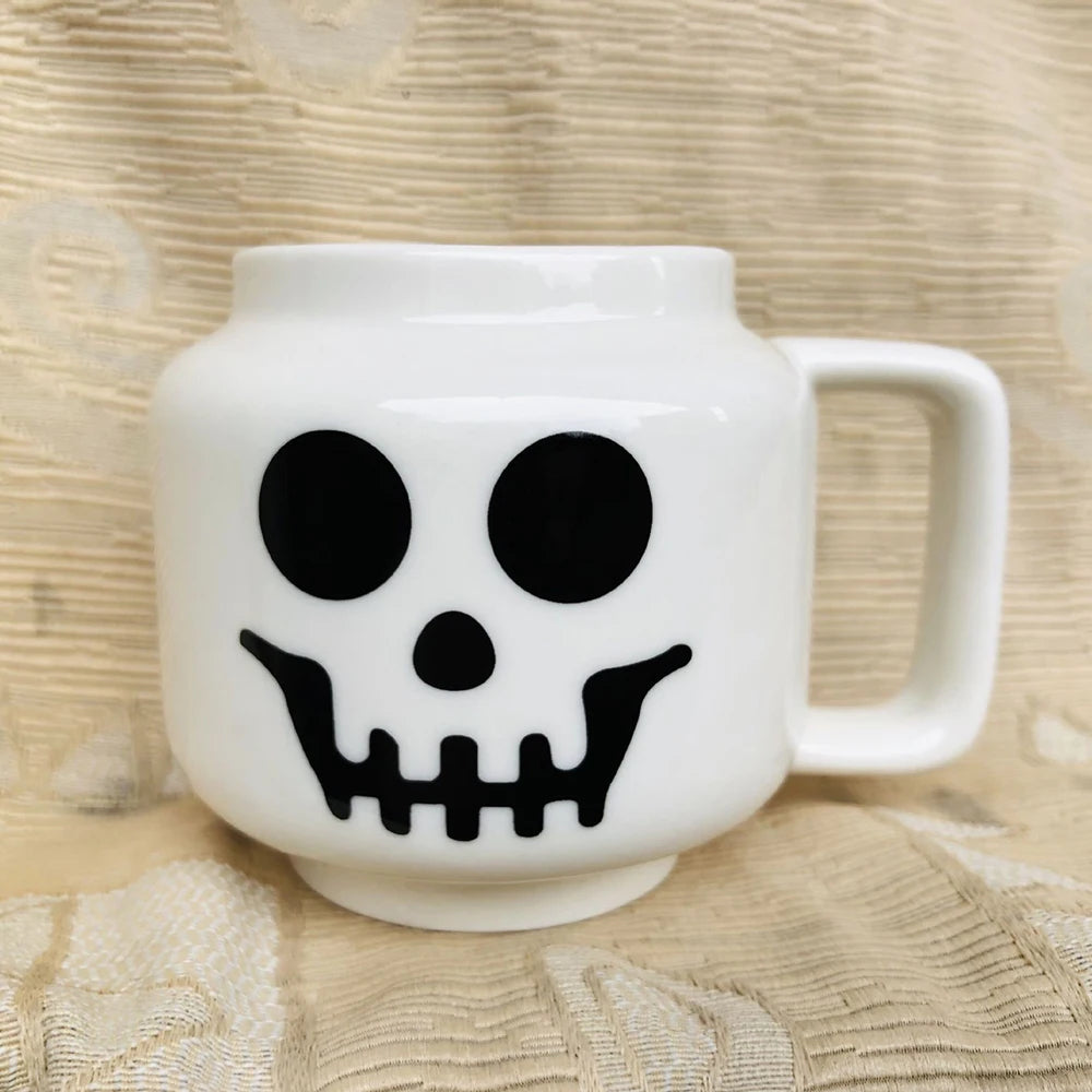 Cartoon Ceramic Mug - 250ML Porcelain Cup with Cute Impish Face Design - ZOOMNSTORE