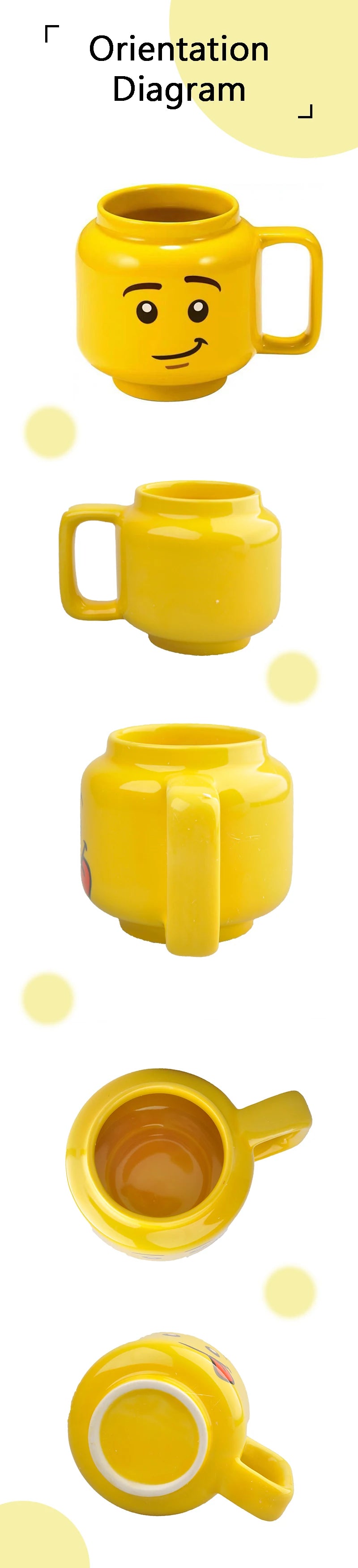 Cartoon Ceramic Mug - 250ML Porcelain Cup with Cute Impish Face Design - ZOOMNSTORE