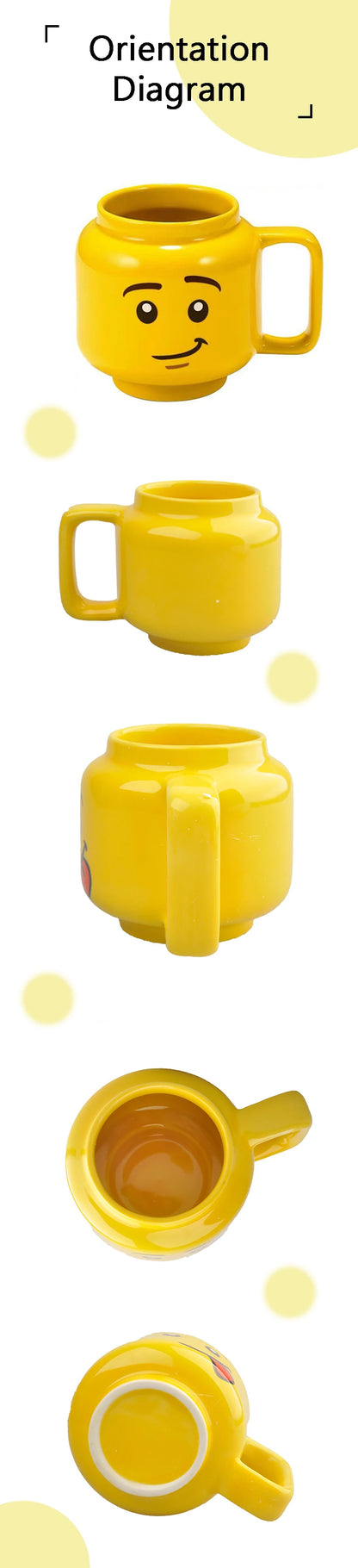 Cartoon Ceramic Mug - 250ML Porcelain Cup with Cute Impish Face Design - ZOOMNSTORE