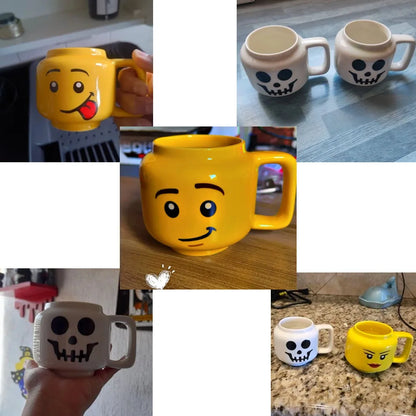 Cartoon Ceramic Mug 250ML – Cute Impish Expression Porcelain Coffee Cup - ZOOMNSTORE