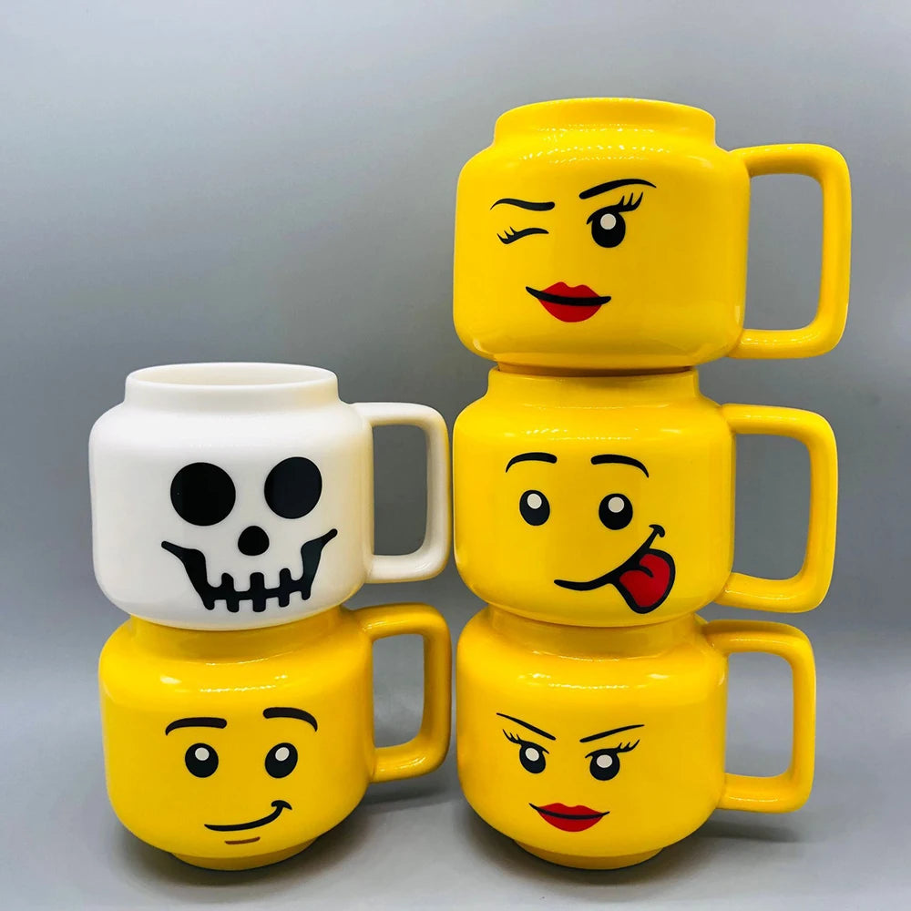 Cartoon Ceramic Mug 250ML – Cute Impish Expression Porcelain Coffee Cup - ZOOMNSTORE
