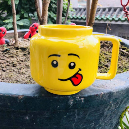 Cartoon Ceramic Mug 250ML – Cute Impish Expression Porcelain Coffee Cup - ZOOMNSTORE