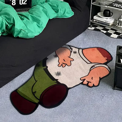 Cartoon Character Rug - Soft Waterproof Polyester Area Rug for Bedroom & Balcony - ZOOMNSTORE