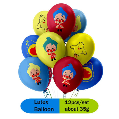 Cartoon Clown Baby Shower Party Set - Disposable Napkins Plates Cups Balloons Banner - ZOOMNSTORE