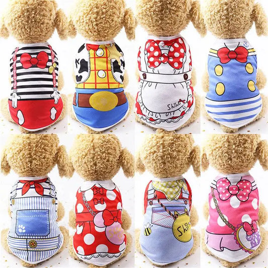 Cartoon Dog Vest - Soft Summer T-Shirt for Small Pets - ZOOMNSTORE