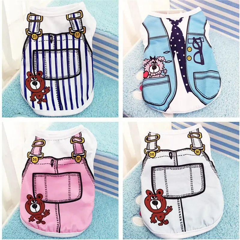 Cartoon Dog Vest - Soft Summer T-Shirt for Small Pets - ZOOMNSTORE