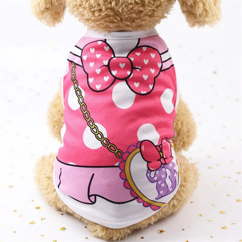 Cartoon Dog Vest - Soft Summer T-Shirt for Small Pets - ZOOMNSTORE