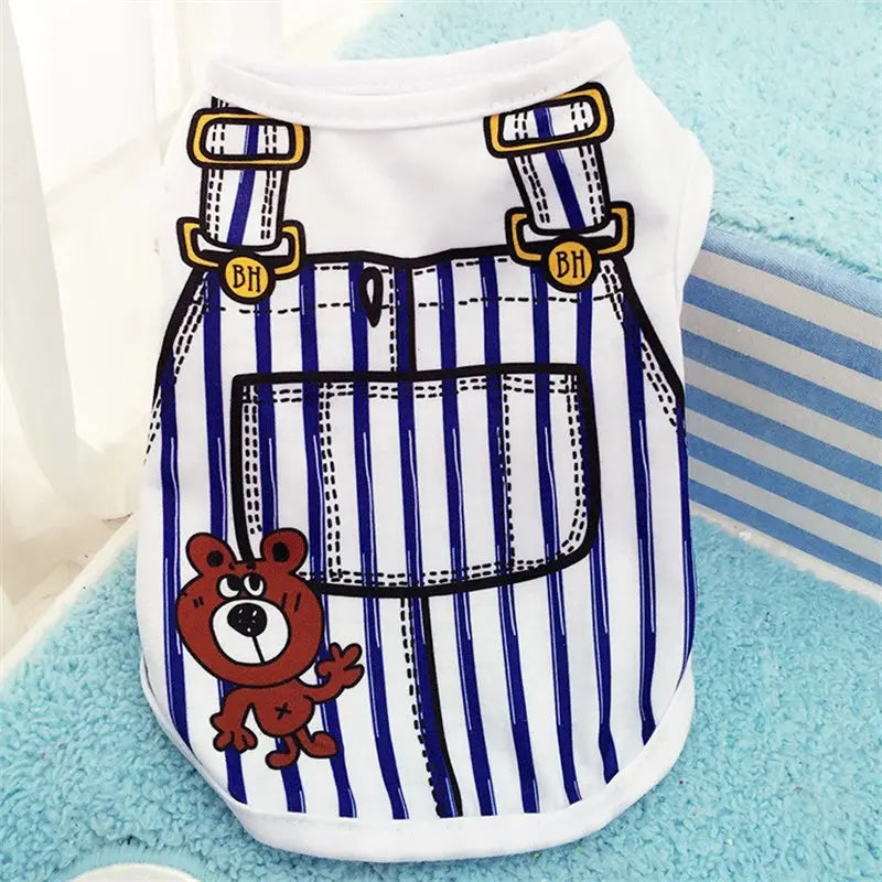 Cartoon Dog Vest - Soft Summer T-Shirt for Small Pets - ZOOMNSTORE