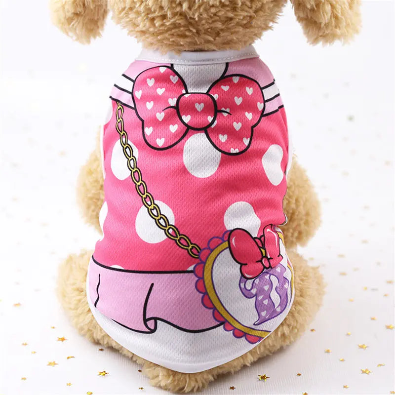 Cartoon Dog Vest - Soft Summer T-Shirt for Small Pets - ZOOMNSTORE