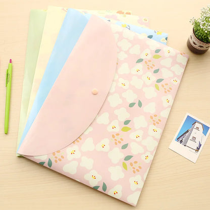 Cartoon File Bag - A4 Waterproof Document Holder With Snap Closure | Cute Portable Organizer - ZOOMNSTORE